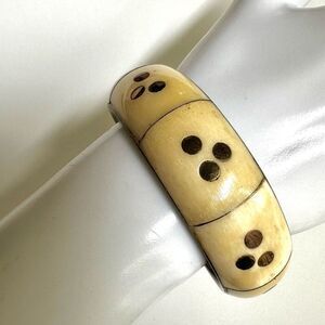 Vintage brass and bone bangle bracelet